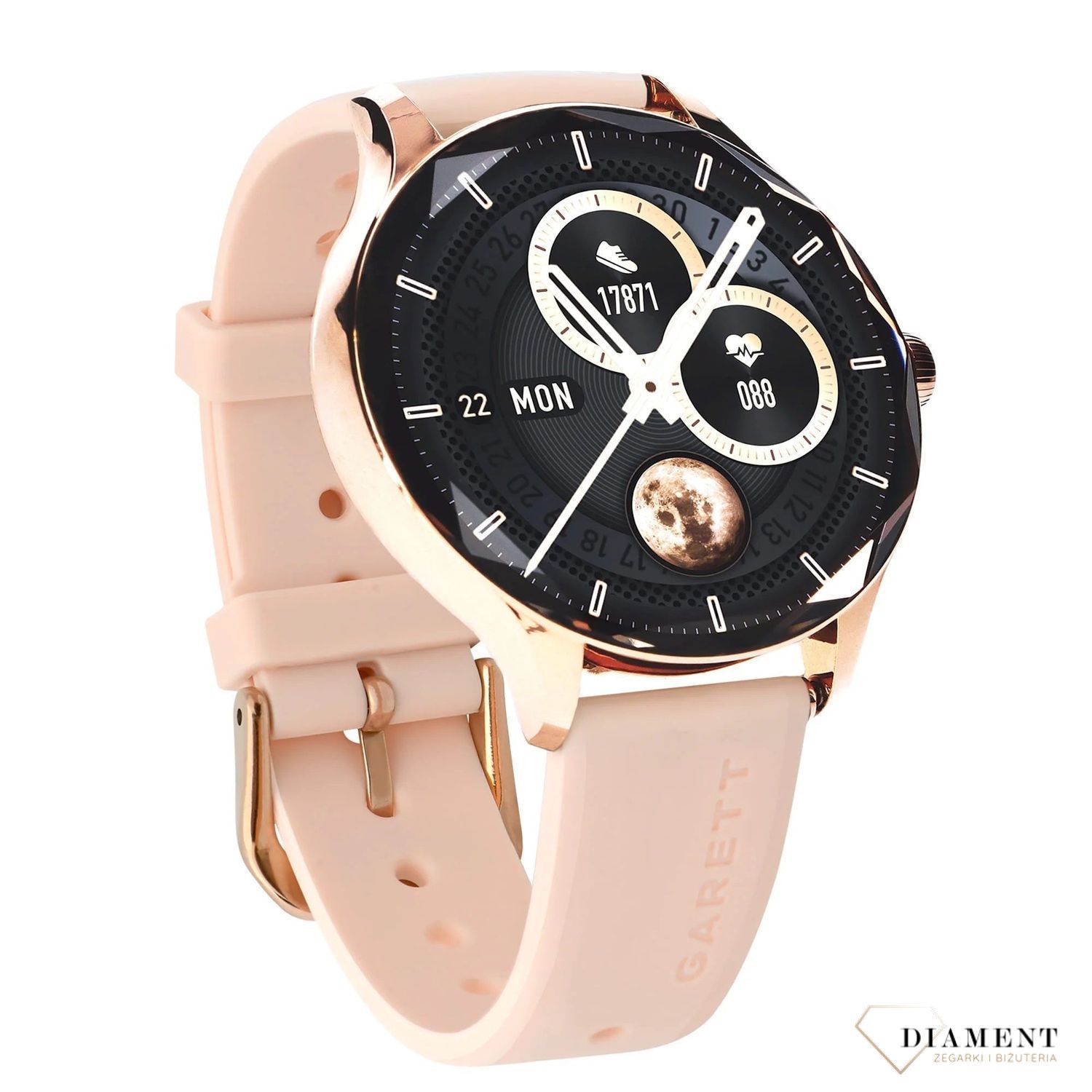 Smartwatch damski Garett Viva złoty stalowy gratis pasek Damski Smartwatch Garett. Smartwatch Garett damski na bransolecie. Smartwatch damski w srebrnym kolorze. Damski Smartwatch Garett na 777.jpg